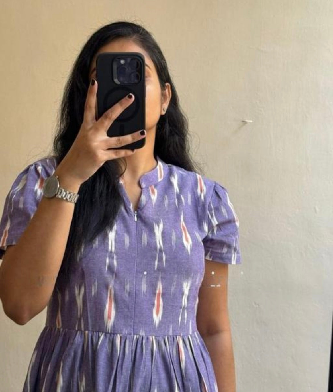 Indigo Ikat Zip-Front Cotton Dress – Everyday Ethnic Chic