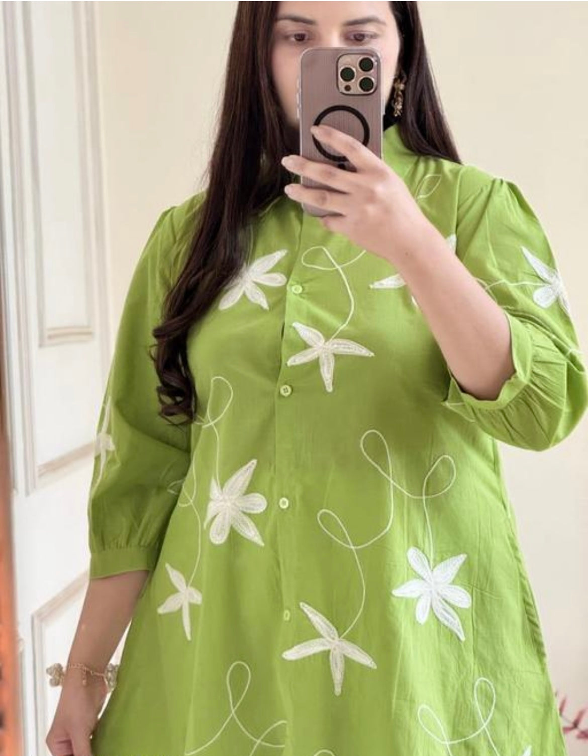 Lime Petal Embroidered Co-ord Set