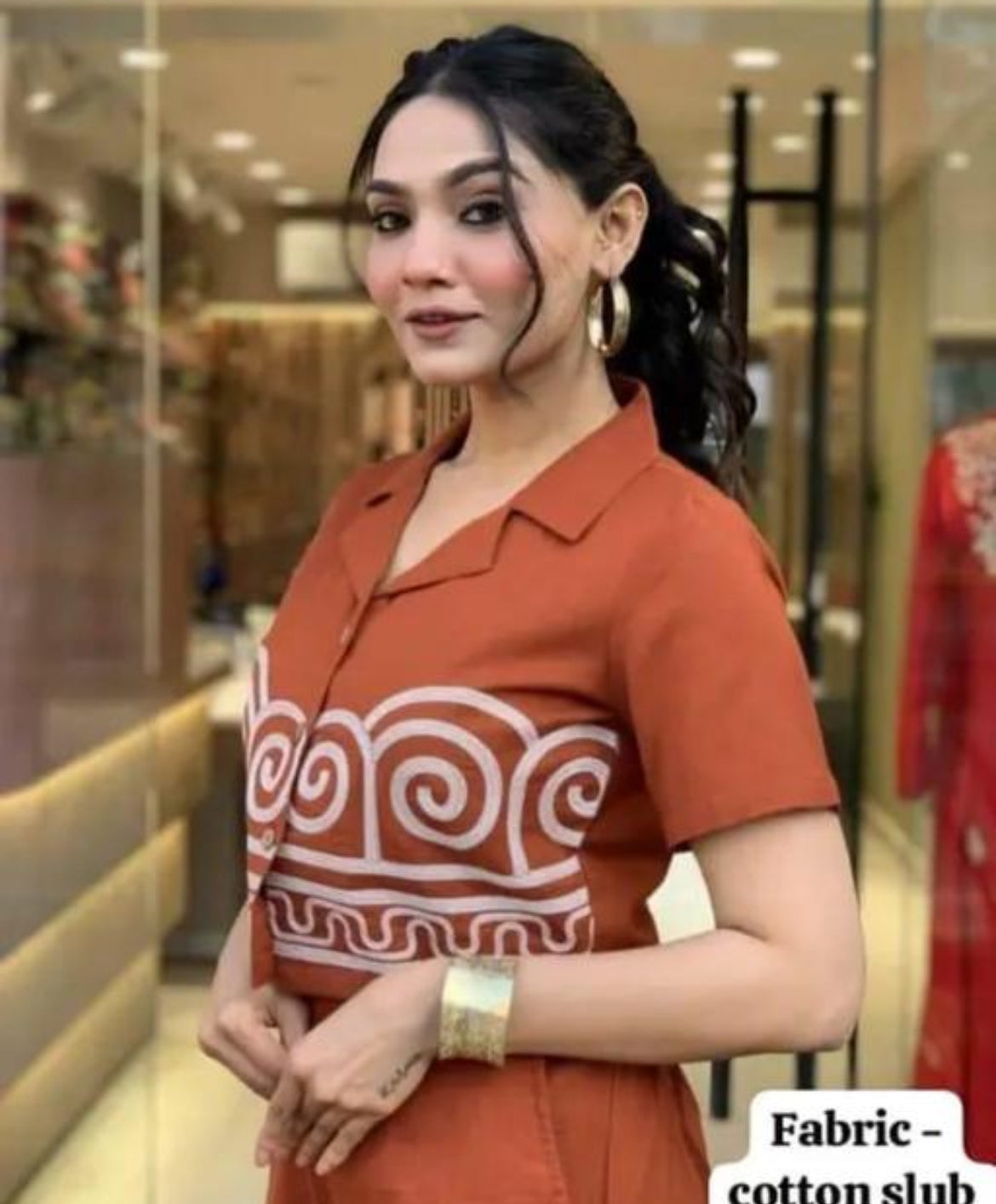 Rust Swirl Cotton Co-ord Set