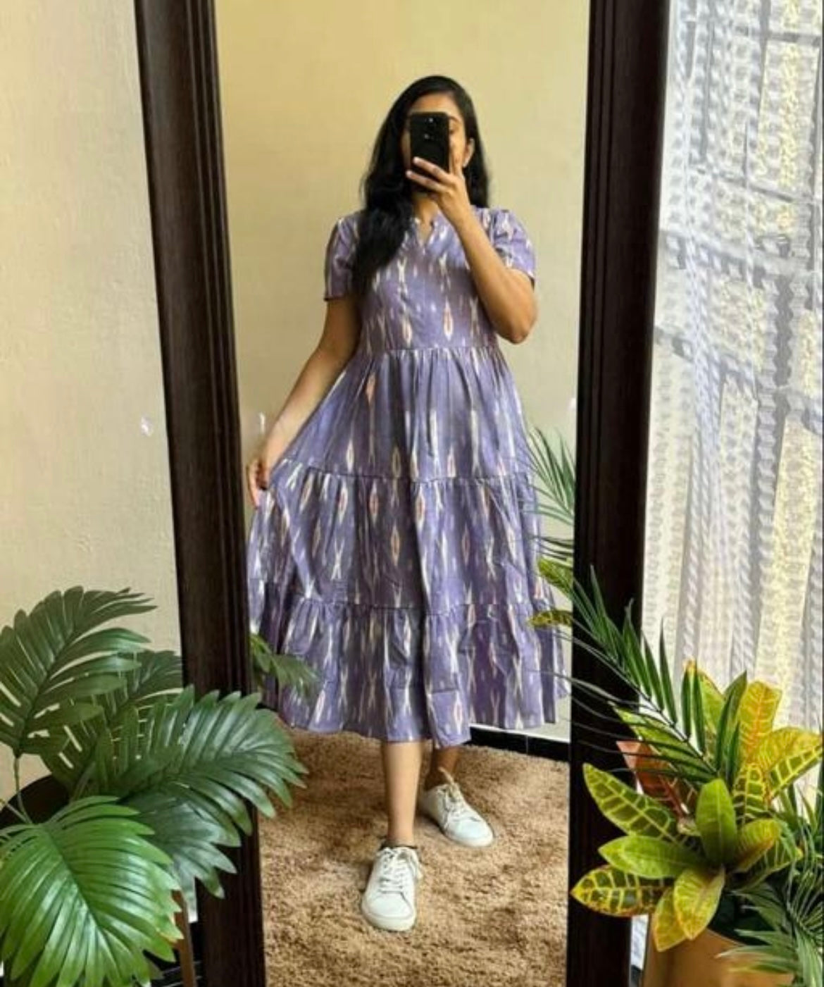 Indigo Ikat Zip-Front Cotton Dress – Everyday Ethnic Chic