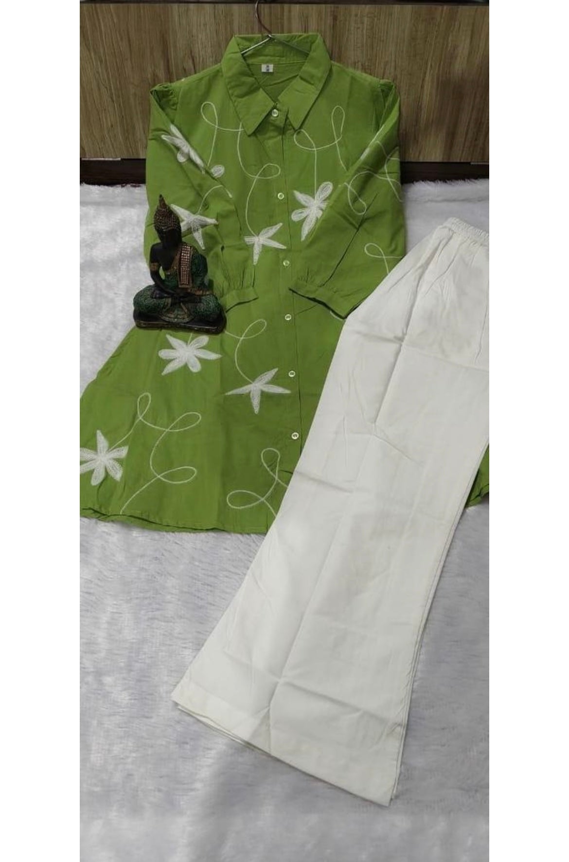 Lime Petal Embroidered Co-ord Set