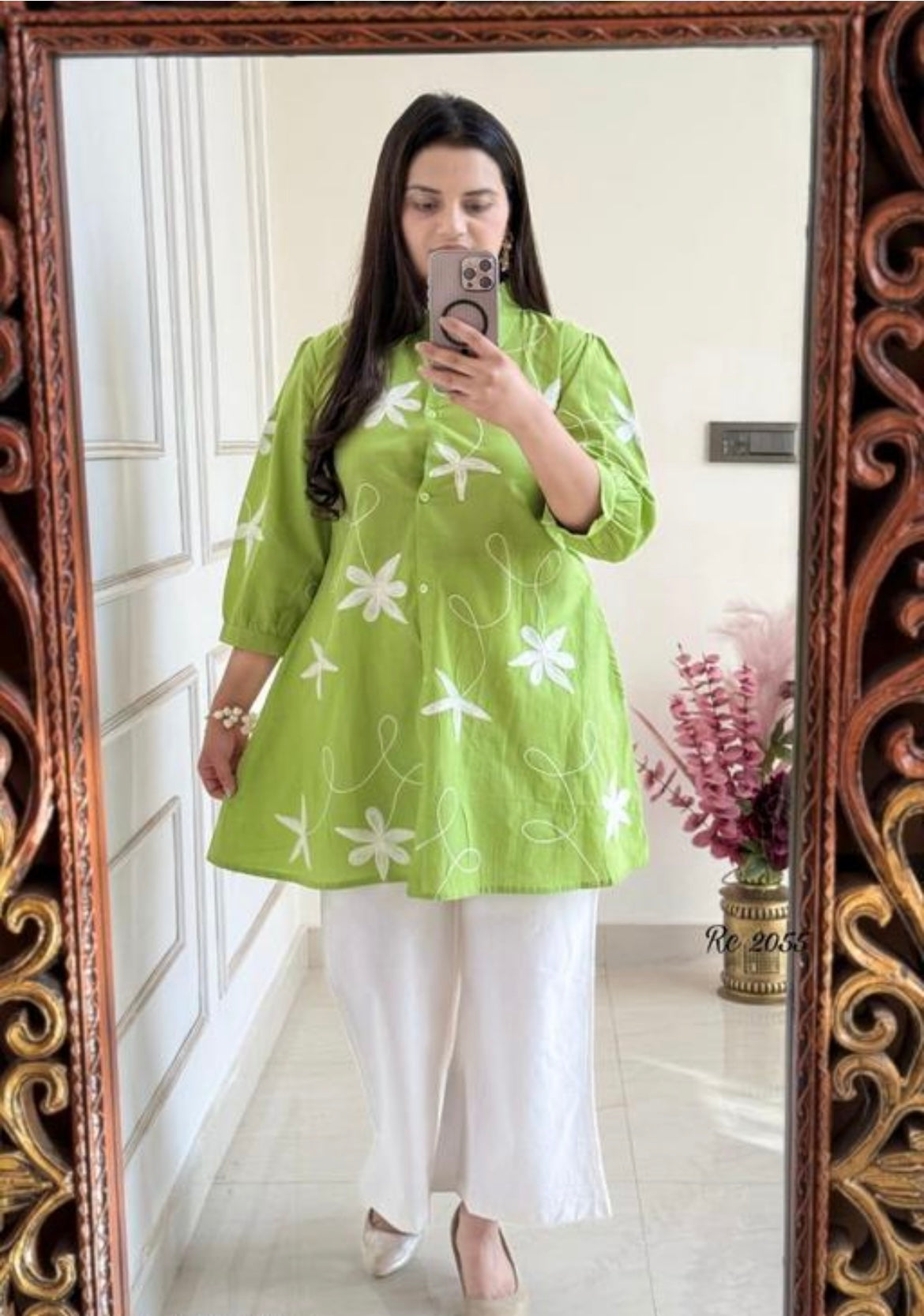 Lime Petal Embroidered Co-ord Set