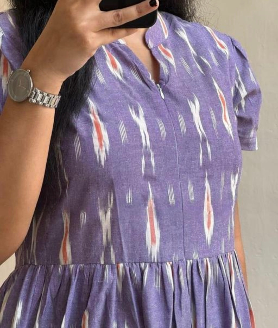Indigo Ikat Zip-Front Cotton Dress – Everyday Ethnic Chic