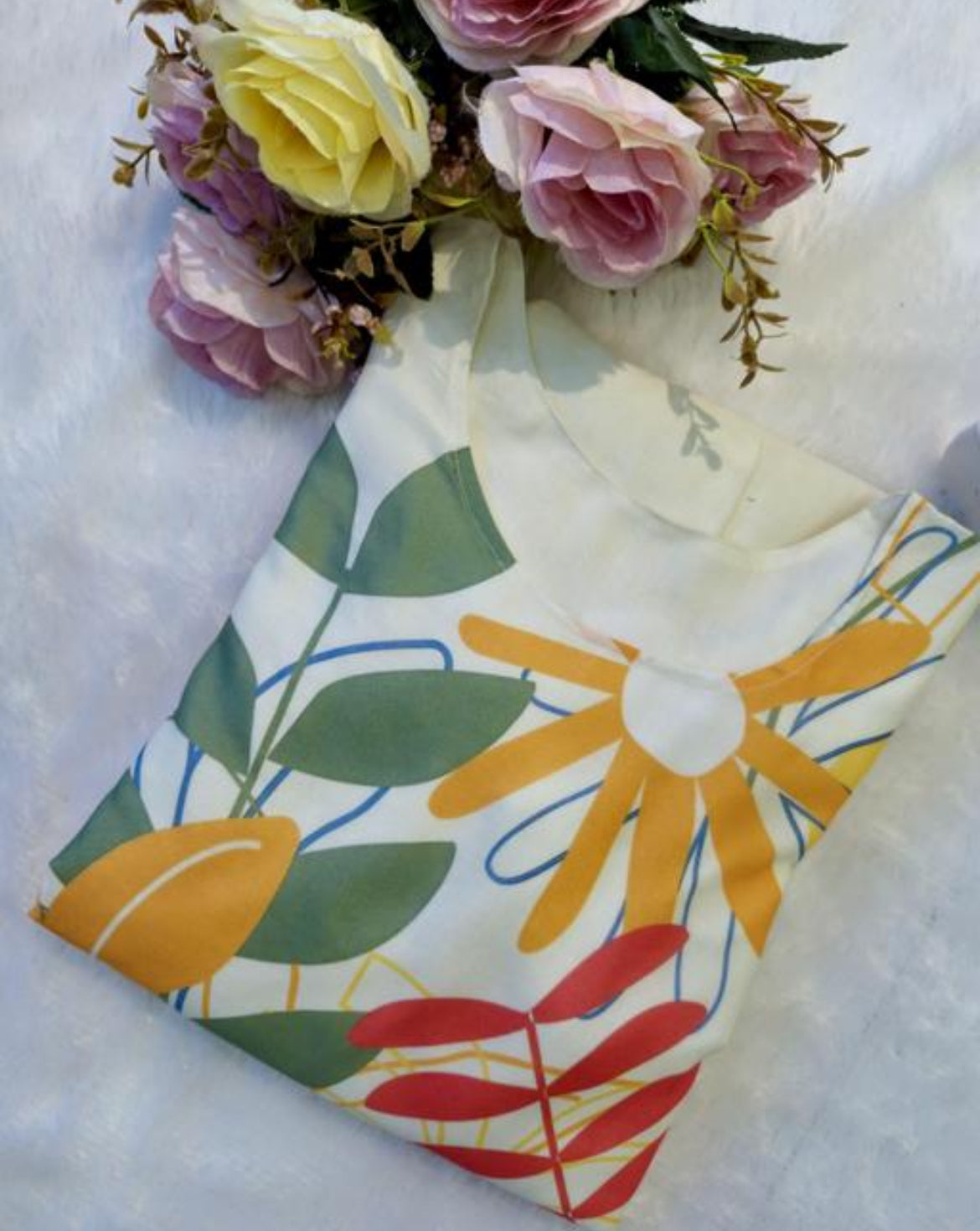 T&T Off white printed dress