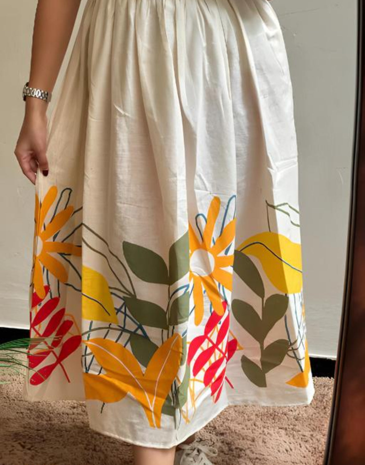 T&T Off white printed dress