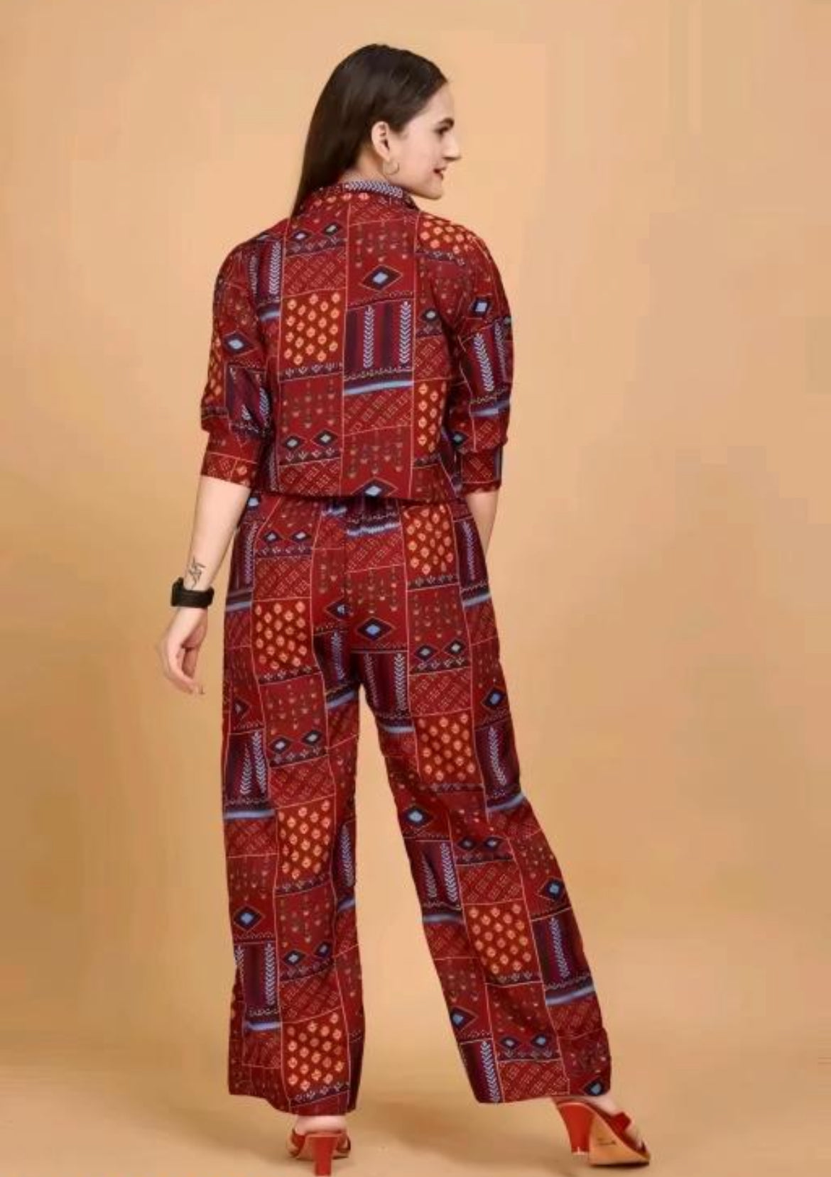 Rust Tribal Print Co-ord Set