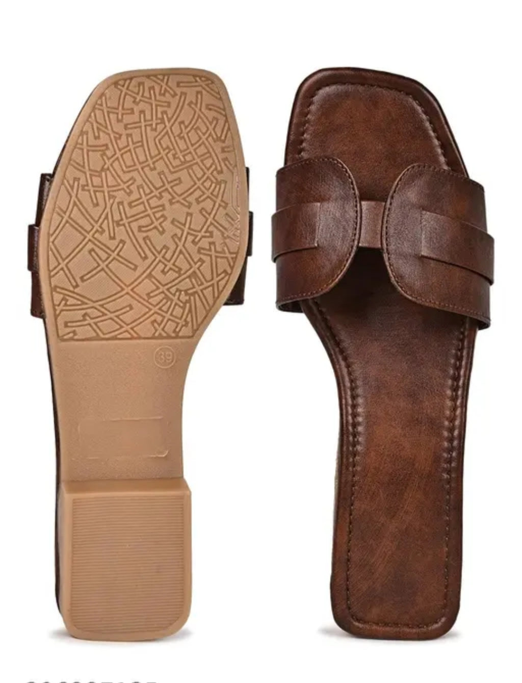 Vintage Brown Faux Leather Touch Women's Slip-On