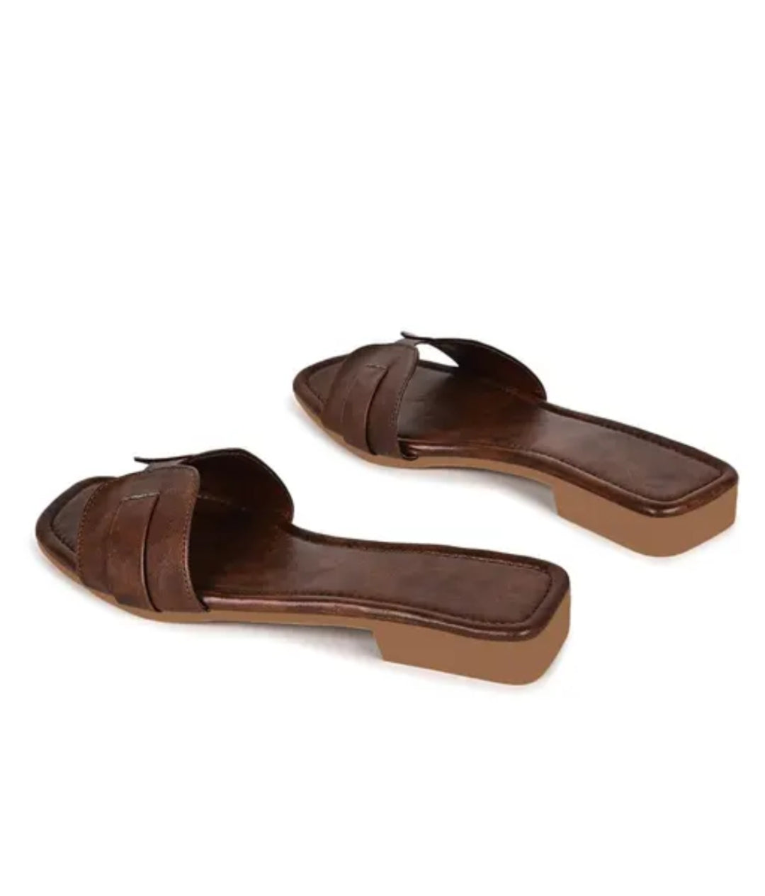 Vintage Brown Faux Leather Touch Women's Slip-On