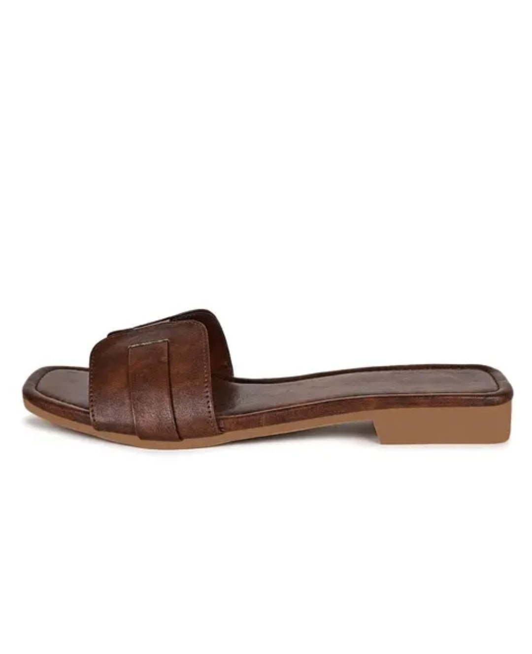 Vintage Brown Faux Leather Touch Women's Slip-On
