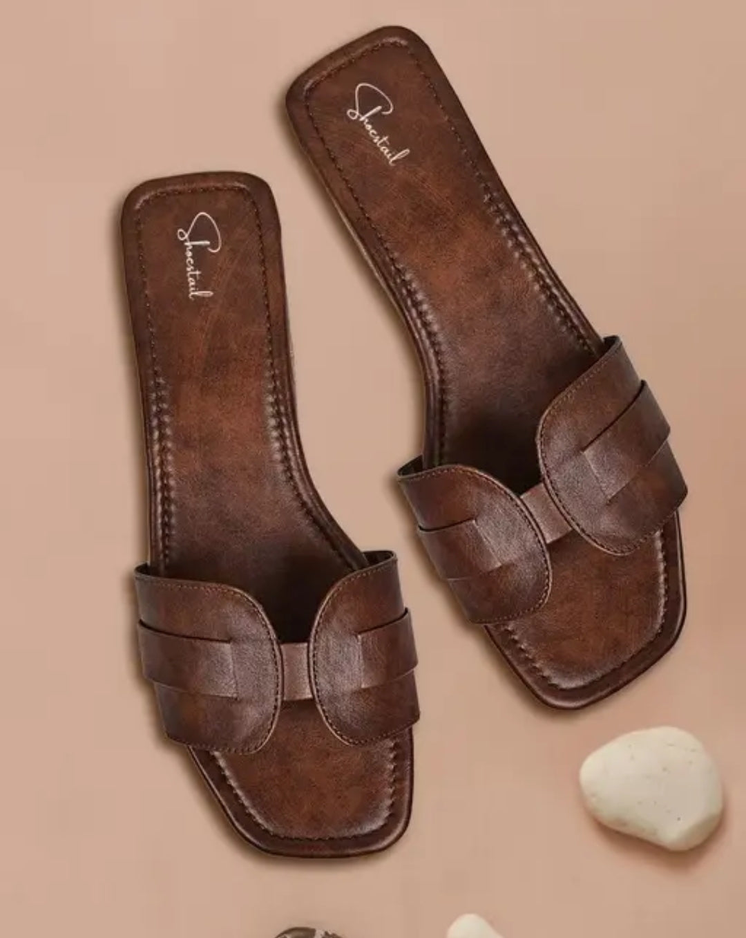 Vintage Brown Faux Leather Touch Women's Slip-On